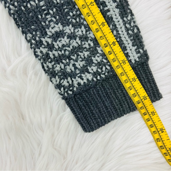 NWT! Talbots Mid Length Wool Blend Chunky Knit Geometric Gray Metallic Thread - Picture 12 of 12